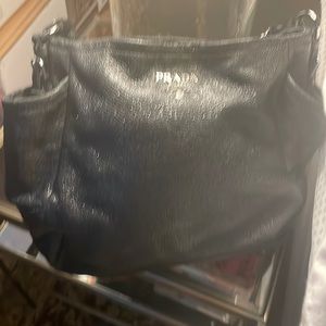 Prada Hobo Black Metallic Bag